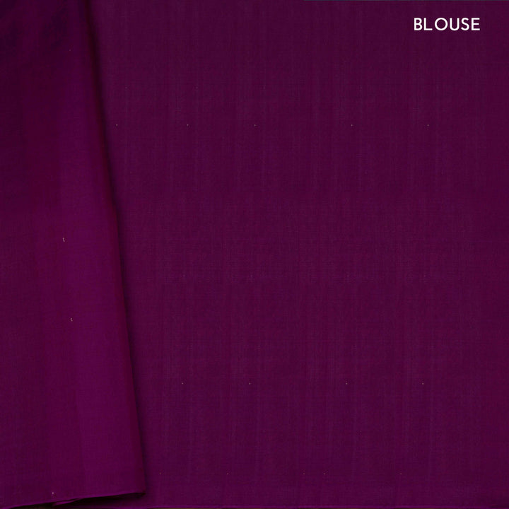 Light Blue Silk Cotton Saree with Purple Pallu and Multicolor Floral Weave 3318T015895DSC