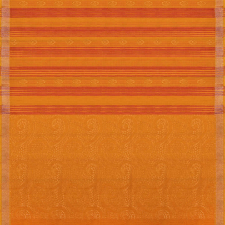 Orange Silk Cotton Saree with Orange Tissue Border and Gold Zari 3320T015903DSC