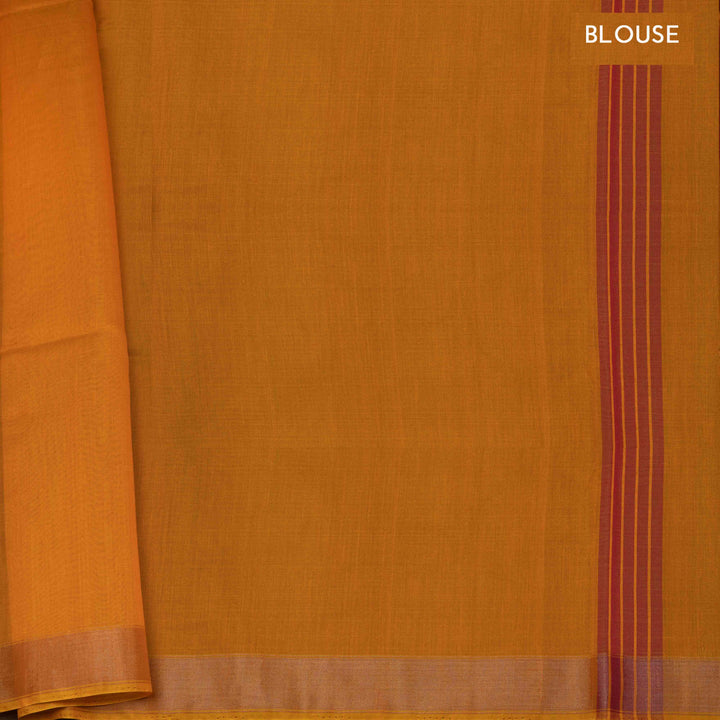 Orange Silk Cotton Saree with Orange Tissue Border and Gold Zari 3320T015903DSC