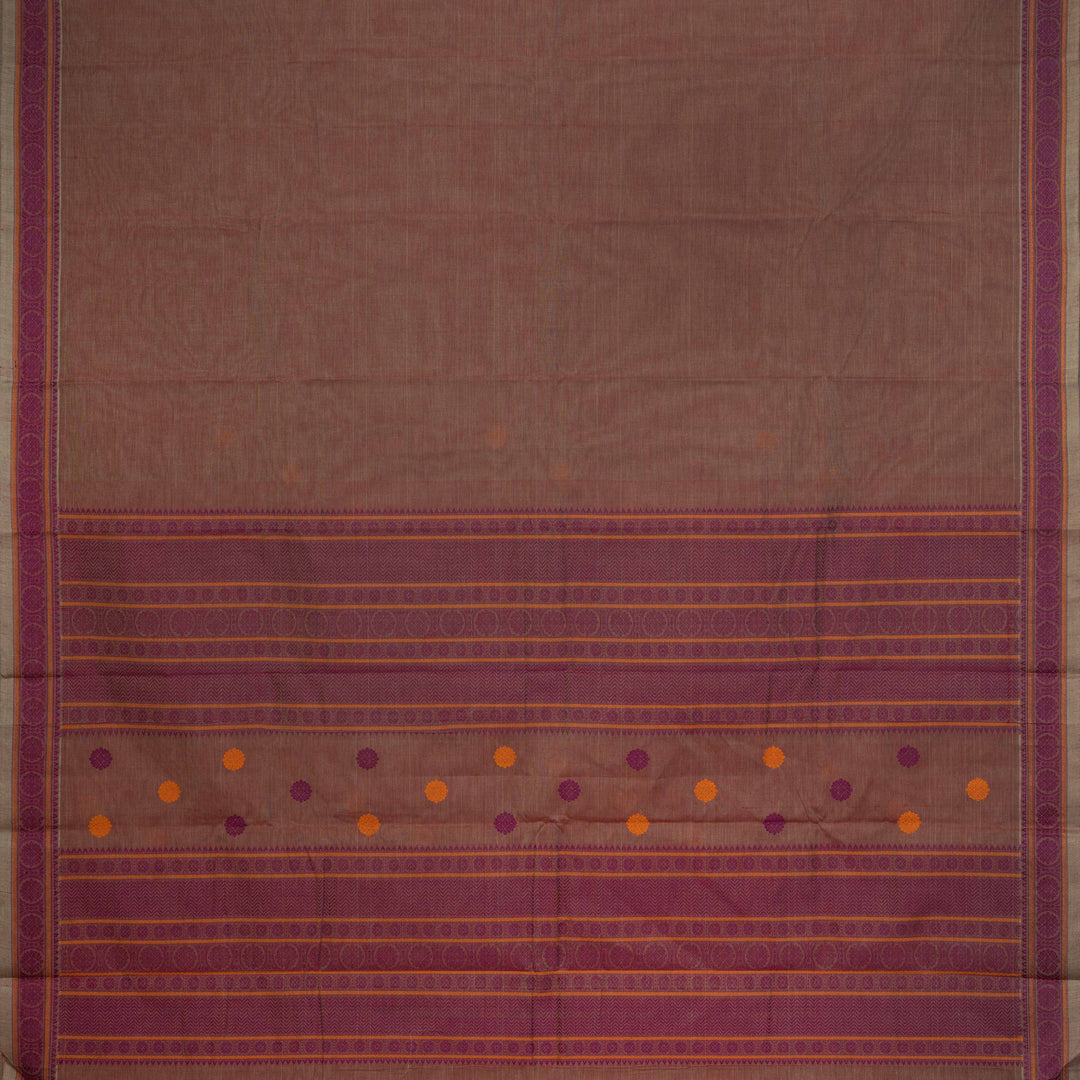 Dual toned Dusty Pink Kanchi Cotton Saree with Temple and Chakram Border 3345T015939DSC
