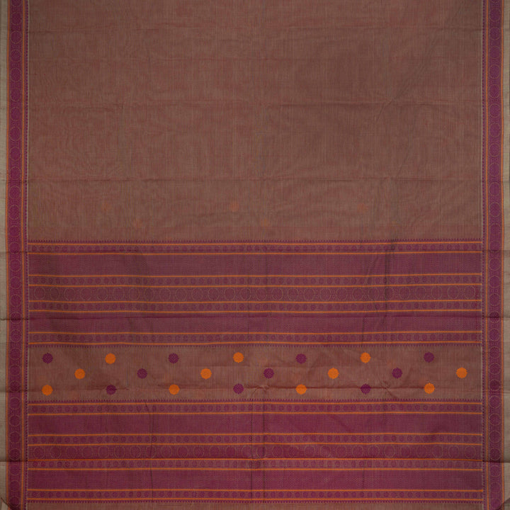 Dual toned Dusty Pink Kanchi Cotton Saree with Temple and Chakram Border 3345T015939DSC