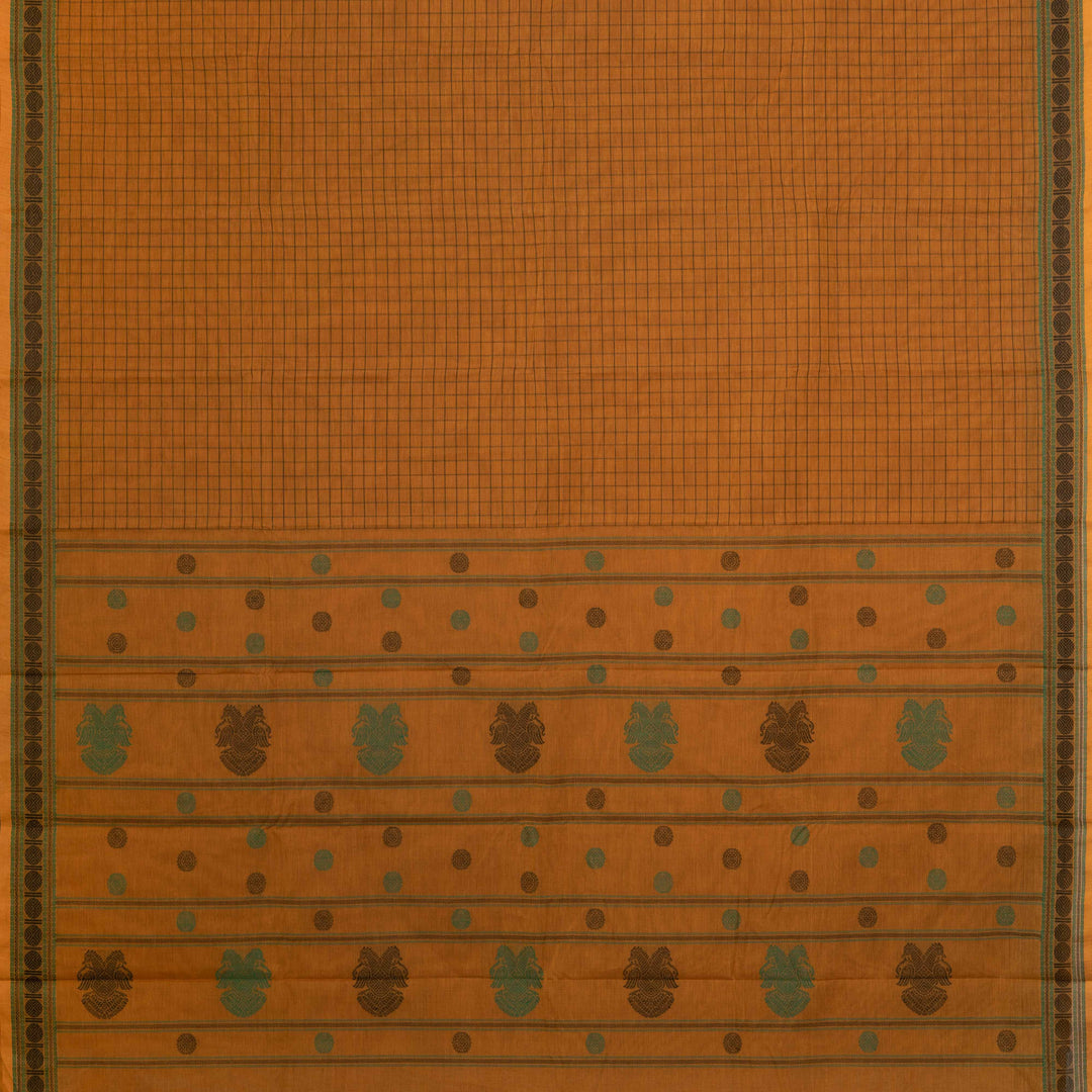 Mustard Kanchi Cotton Saree with Traditional Motifs 3348T015924DSC