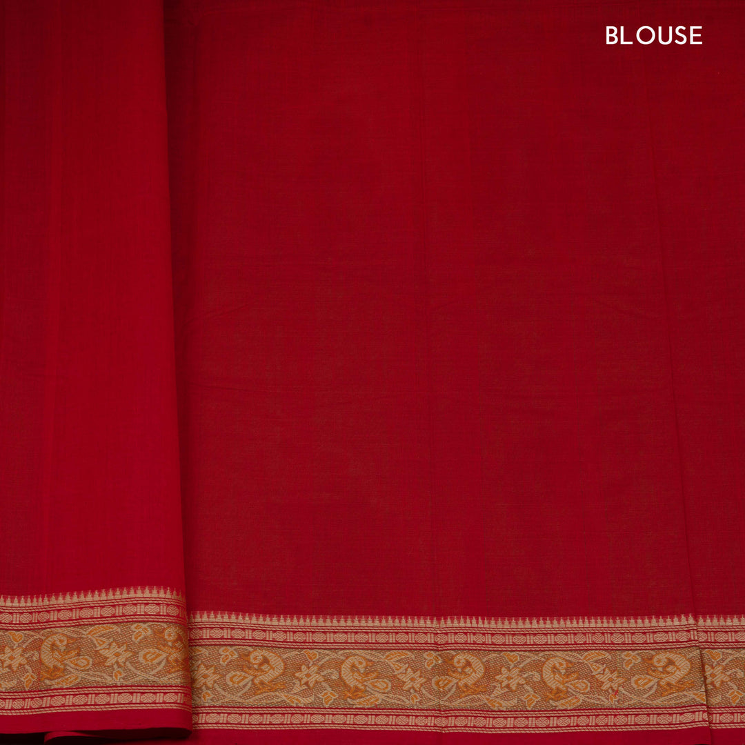 Curated Pair – Handwoven Pure Blue and Red Kanjivaram Cottons