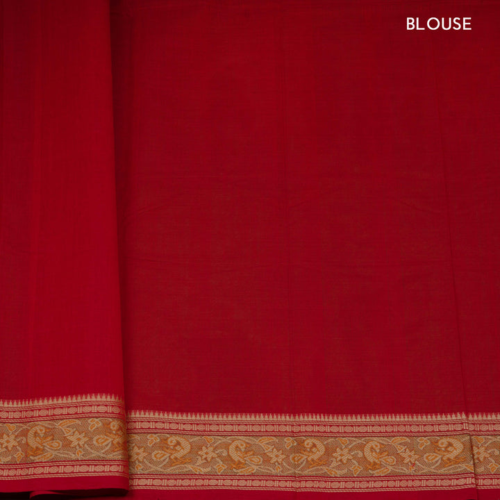 Curated Pair – Handwoven Pure Blue and Red Kanjivaram Cottons