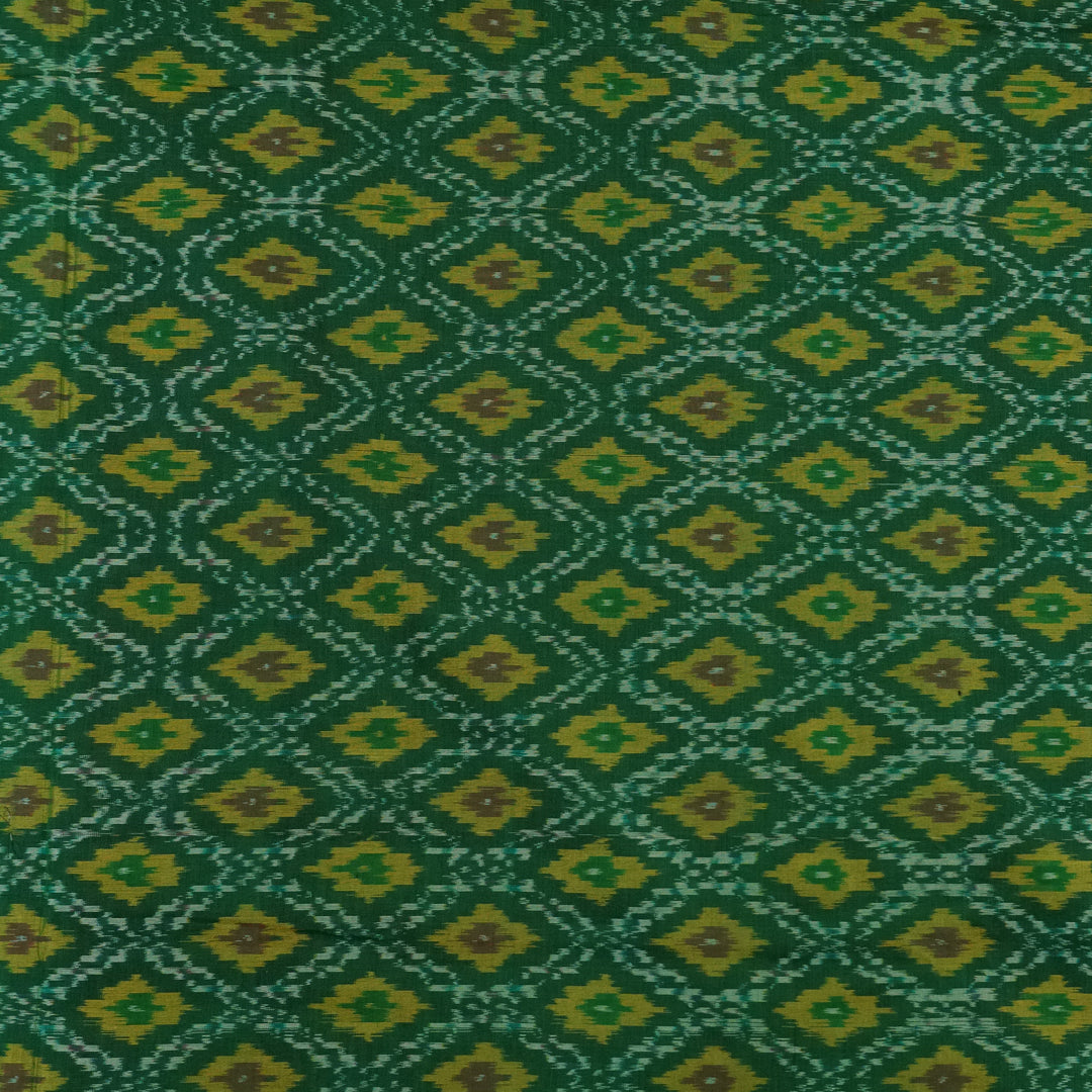 Handwoven Green Banarasi Fabric - 20T001268DSC