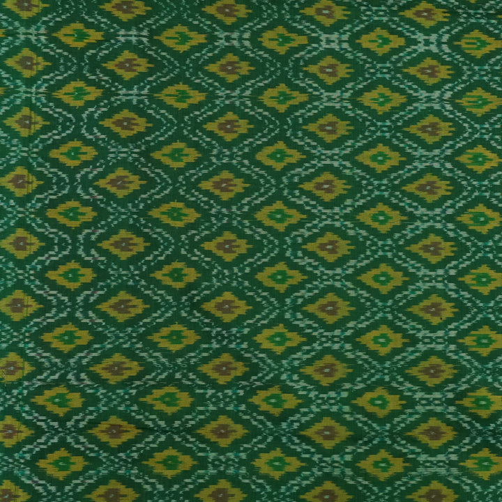 Handwoven Green Banarasi Fabric - 20T001268DSC