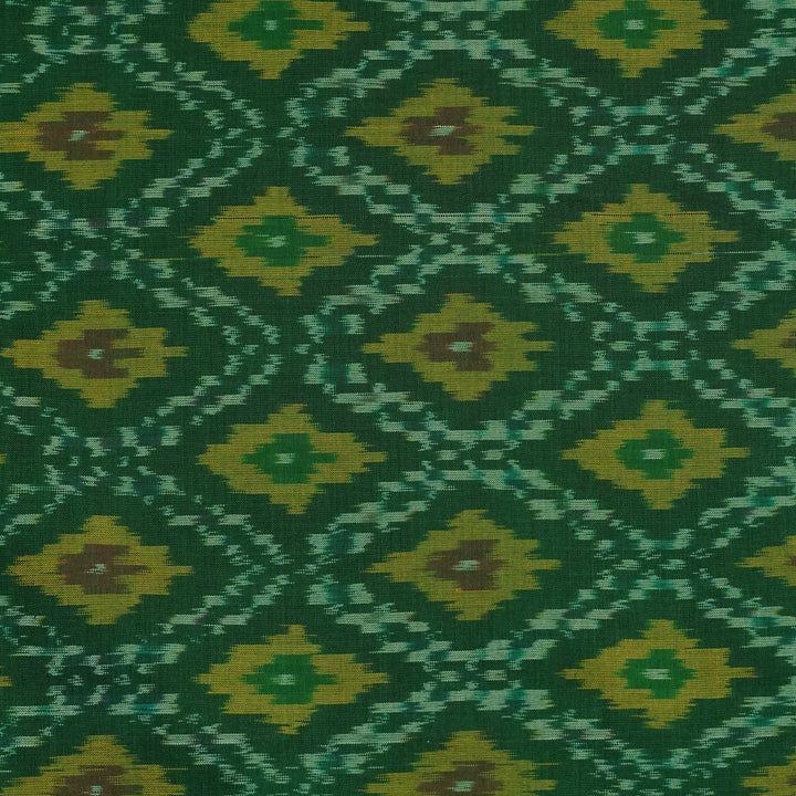 Handwoven Green Banarasi Fabric - 20T001268DSC