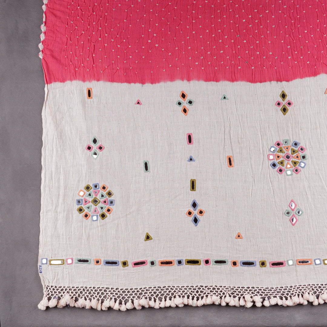 Handwoven Pink with Cream Kala Cotton Saree - 1788N023111DSC