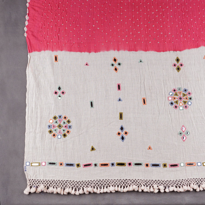 Handwoven Pink with Cream Kala Cotton Saree - 1788N023111DSC