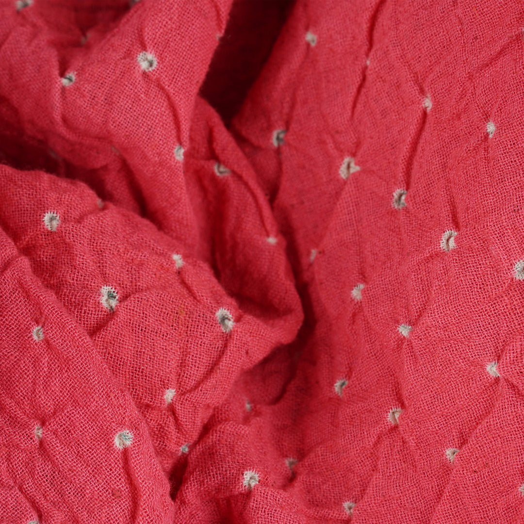 Handwoven Pink with Cream Kala Cotton Saree - 1788N023111DSC