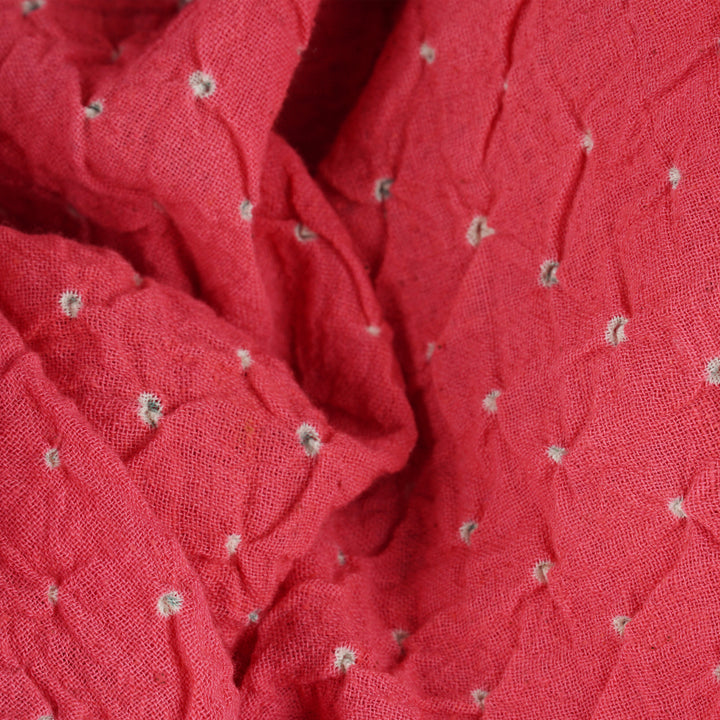 Handwoven Pink with Cream Kala Cotton Saree - 1788N023111DSC