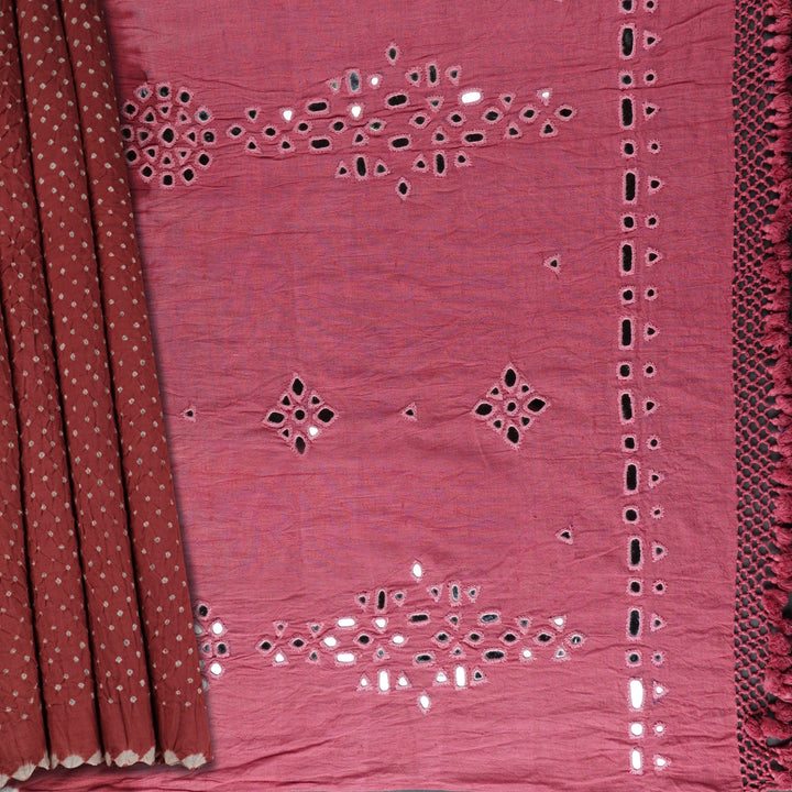 Handwoven Maroon with Pink Kala Cotton Saree - 1789N023112DSC