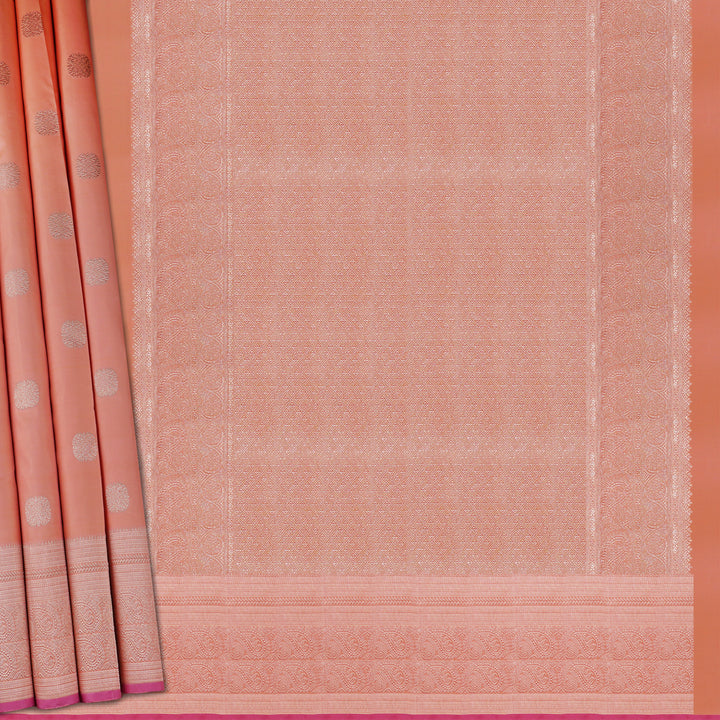Handwoven Peach Kanjivaram Silk Saree - 1793T006130DSC