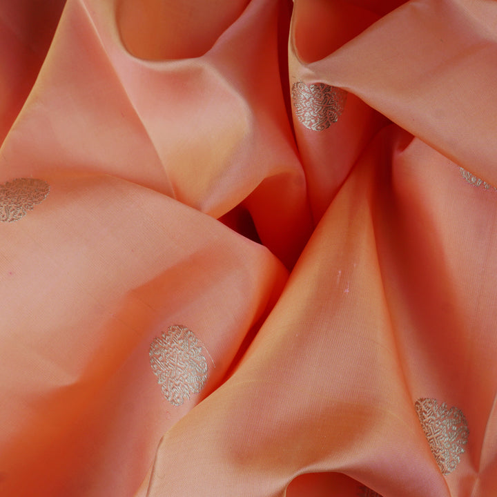 Handwoven Peach Kanjivaram Silk Saree - 1793T006130DSC
