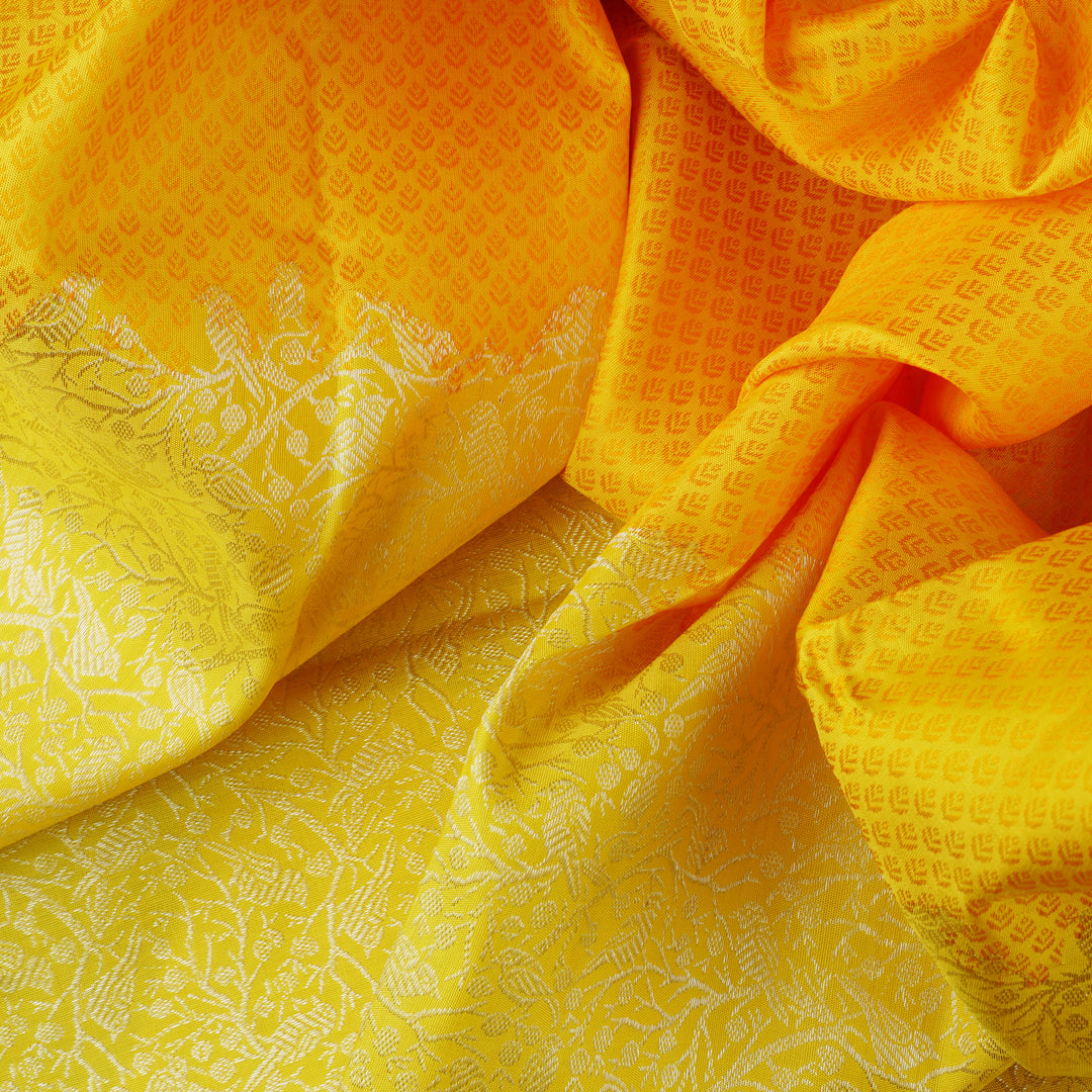 Handwoven Yellow Kanjivaram Silk Saree- 1805T004042DSC