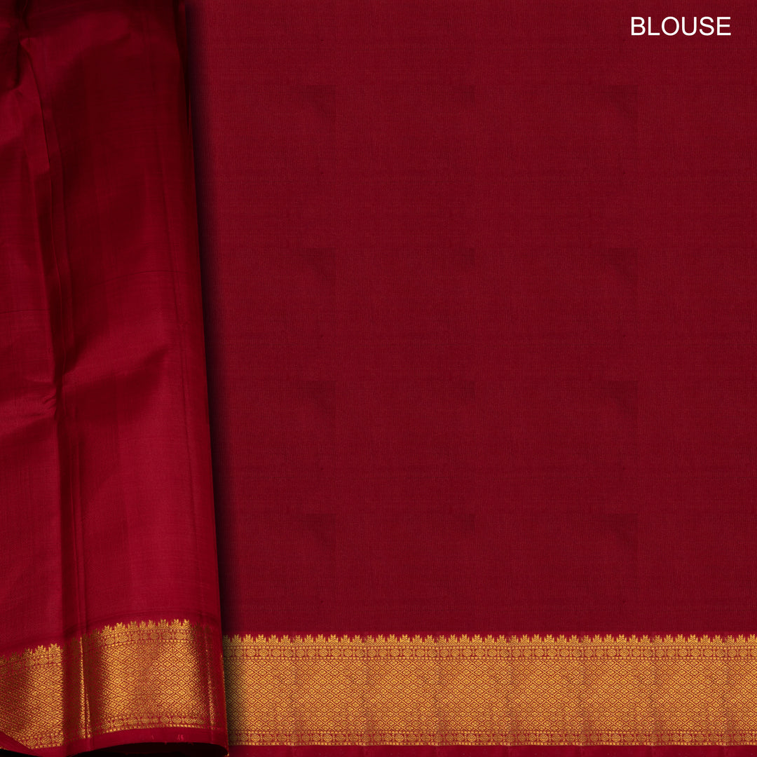 Yellow Kanjivaram Silk Saree with Rudraksham Border and Red Pallu 3487 T015758DSC