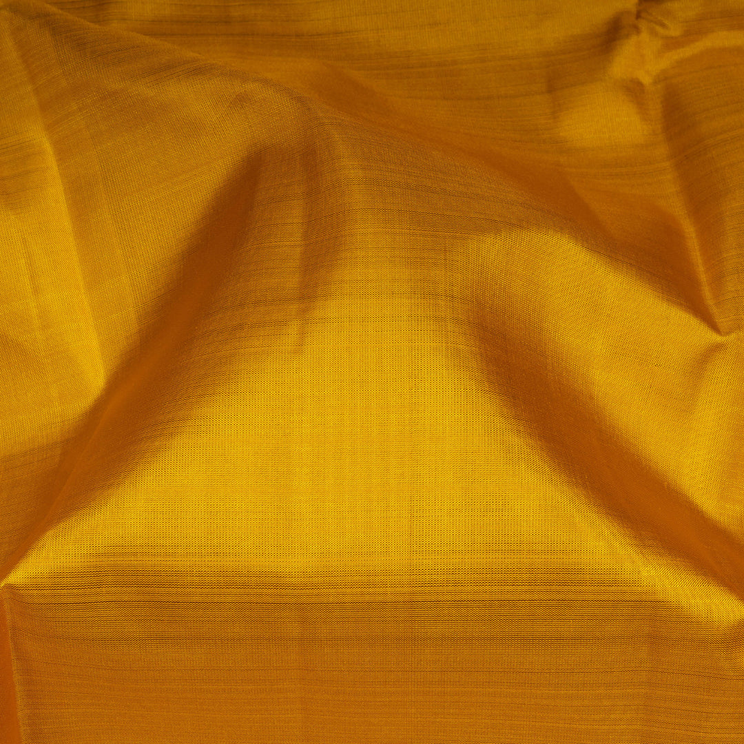 Yellow Kanjivaram Silk Saree with Dual-Tone Aqua Blue Border 3488 T015749DSC