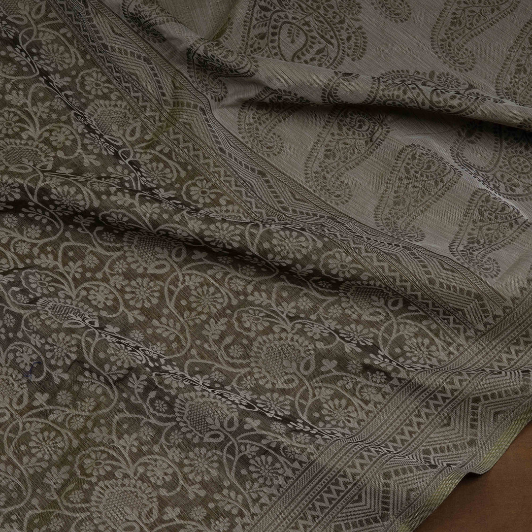 Curated Pair – Handwoven Pink and Grey South Cotton Saree