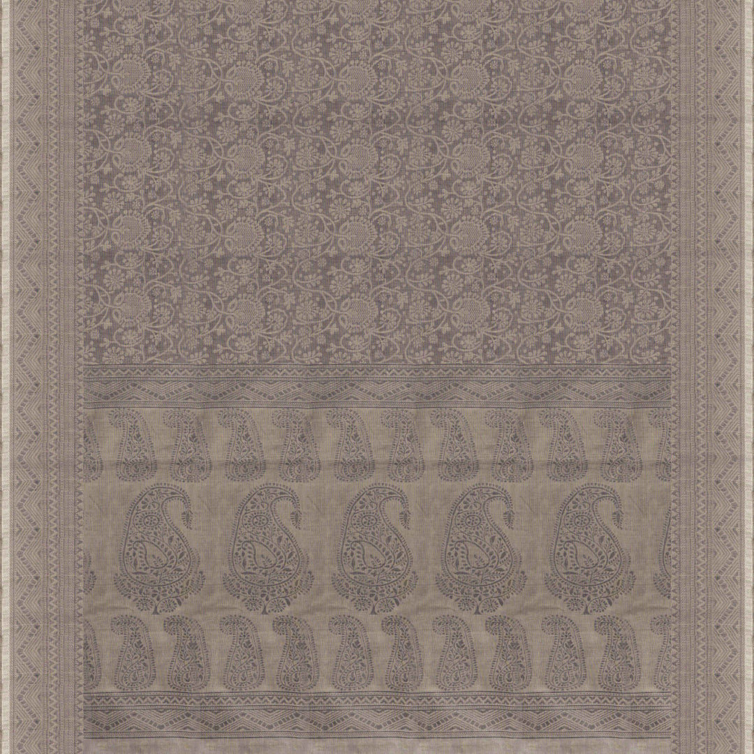 Curated Pair – Handwoven Lime Green and Beige South Cotton Saree