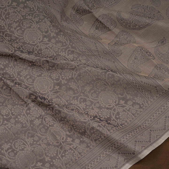 Curated Pair – Handwoven Lime Green and Beige South Cotton Saree