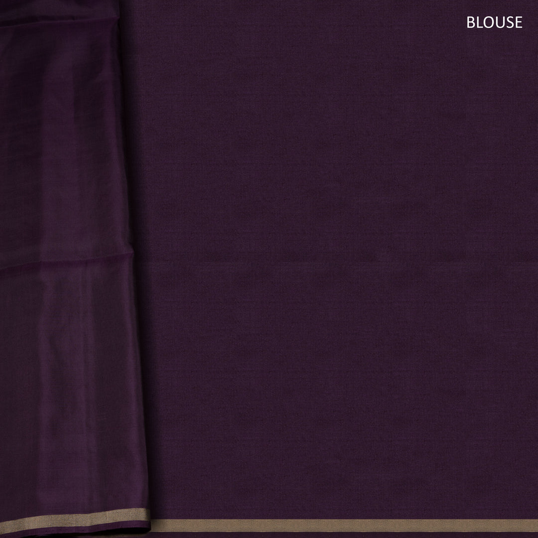 Violet Soft Silk Saree with Green Panel Pallu 3391T016272DSC