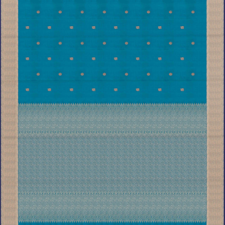 Blue Kanjivaram Silk Saree with Annam Motifs & Gold Zari 3423T016029DSC