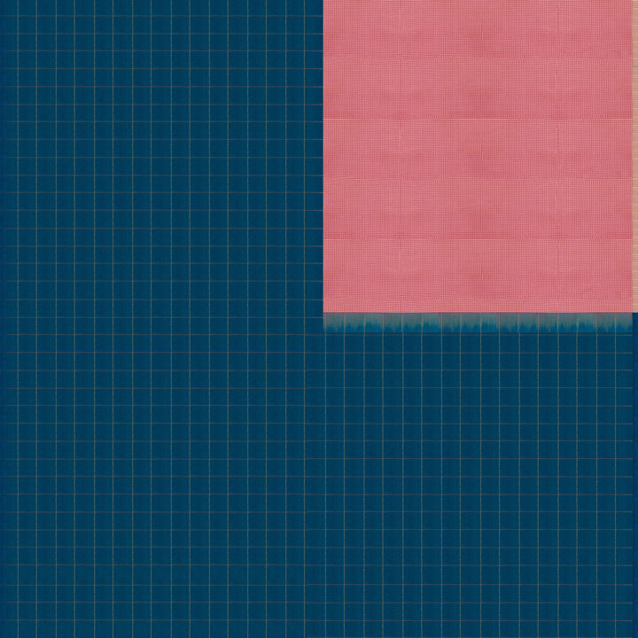 Blue Kanchipuram Silk Half & Half Saree with Zari Checks 3401N013554DSC