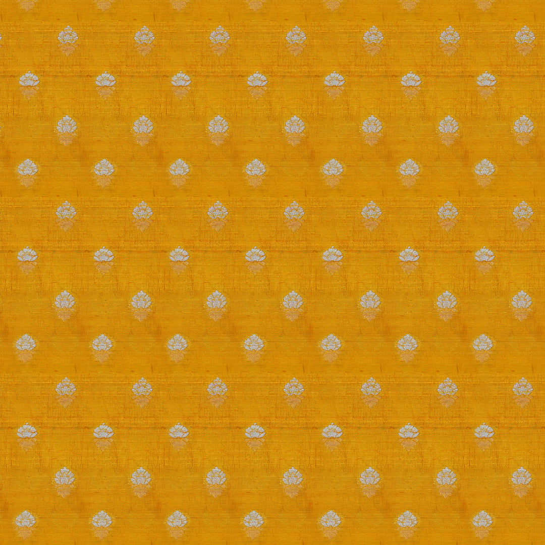 Handwoven Yellow Raw silk Fabric - 30T004459DSC