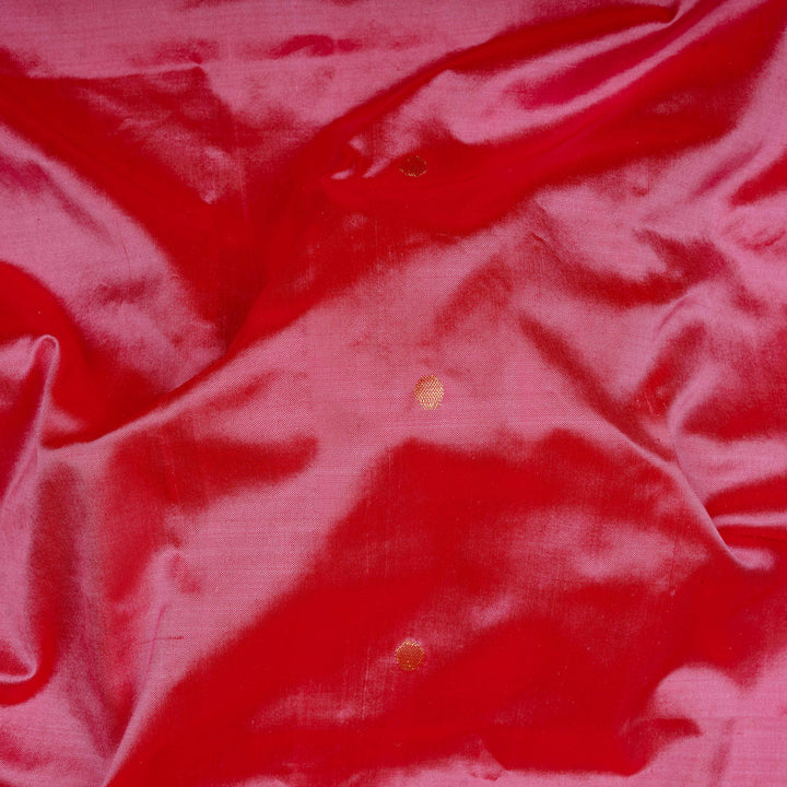 Pink silk Paithani saree with mango butta, diamond zari border and bird Paithani pallu with paneled lines and matching blouse