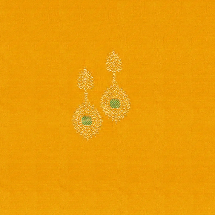 Handwoven Yellow with Violet Kanjivaram Silk Saree - 1832T008659DSC