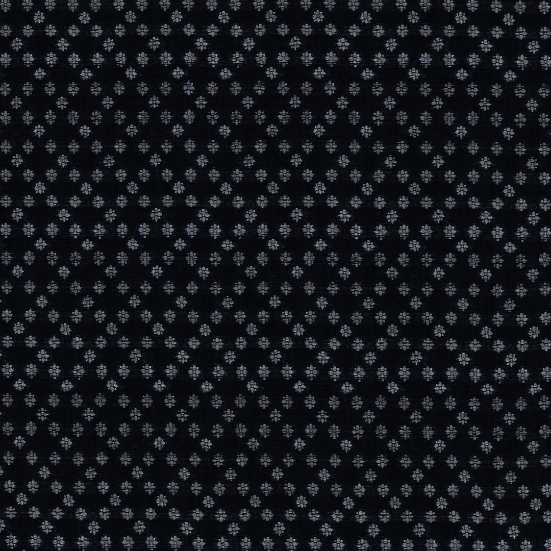 Handwoven Black Raw silk Fabric - 33T007188DSC