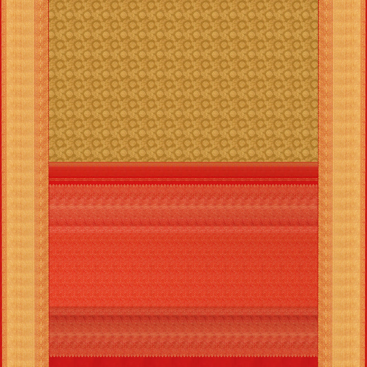 Handwoven Gold with Red Kanjivaram Silk Saree - 1853T007503DSC