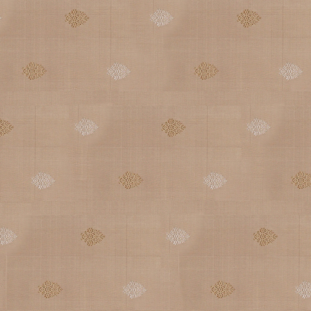 Handwoven Beige with Shot pink and Orange Kanjivaram Silk Saree - 1867T005705DSC