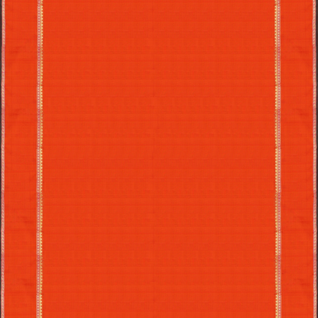 Handwoven Brown with Orange Kanjivaram Silk Saree - 1880T008781DSC