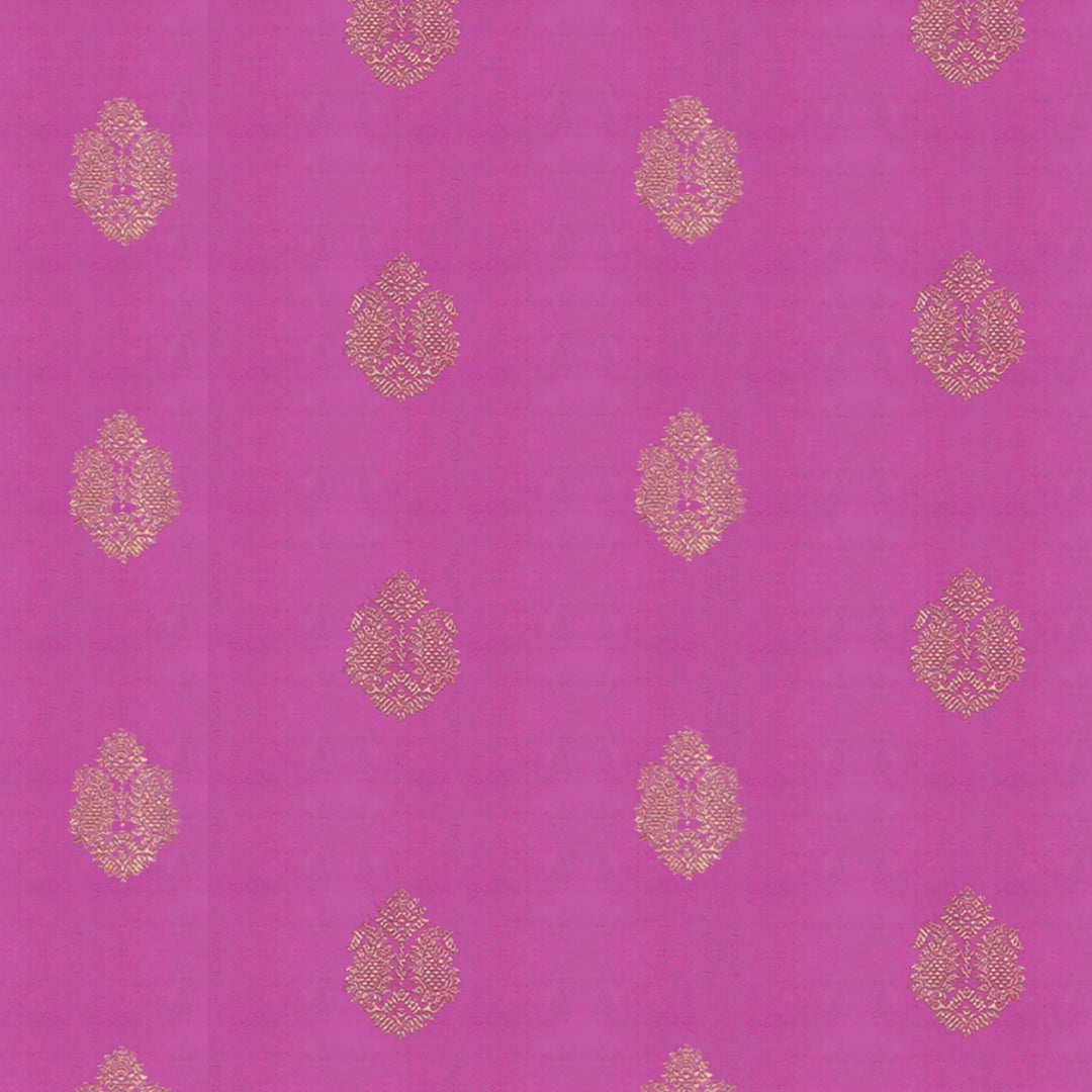 Handwoven Pink with Green Kanjivaram Silk Saree - 1896T005707DSC