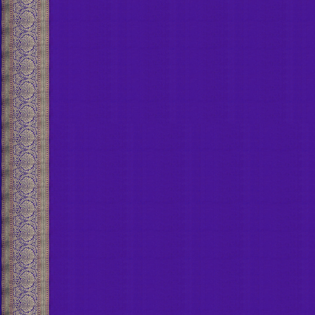 Handwoven Orange with Purple Kanjivaram Silk Saree - 1897T008800DSC