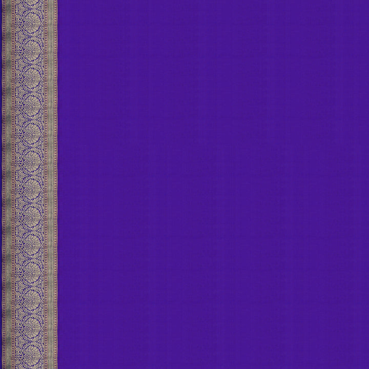 Handwoven Orange with Purple Kanjivaram Silk Saree - 1897T008800DSC