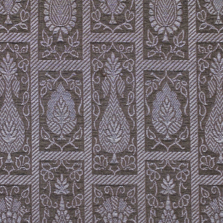 Handwoven Grey Banarasi Fabric - 40T006177DSC