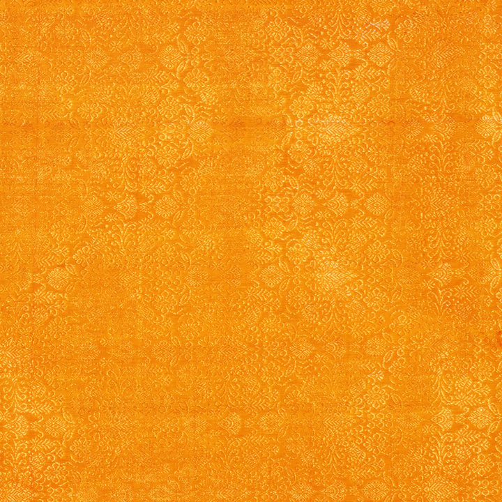 Handwoven Mustard Orange with Maroon Kanjivaram Silk Saree - 1899T008681DSC