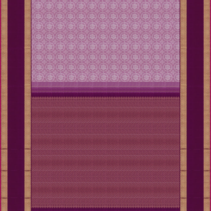 Handwoven Pink with Purple Kanjivaram Silk Saree - 1906T008662DSC