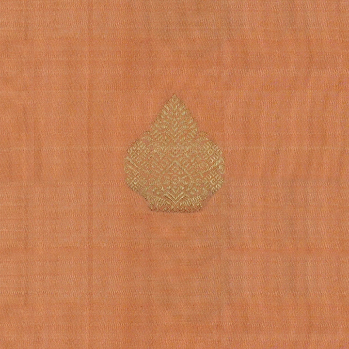 Handwoven Peach with Purple Kanjivaram Silk Saree - 1910T005692DSC