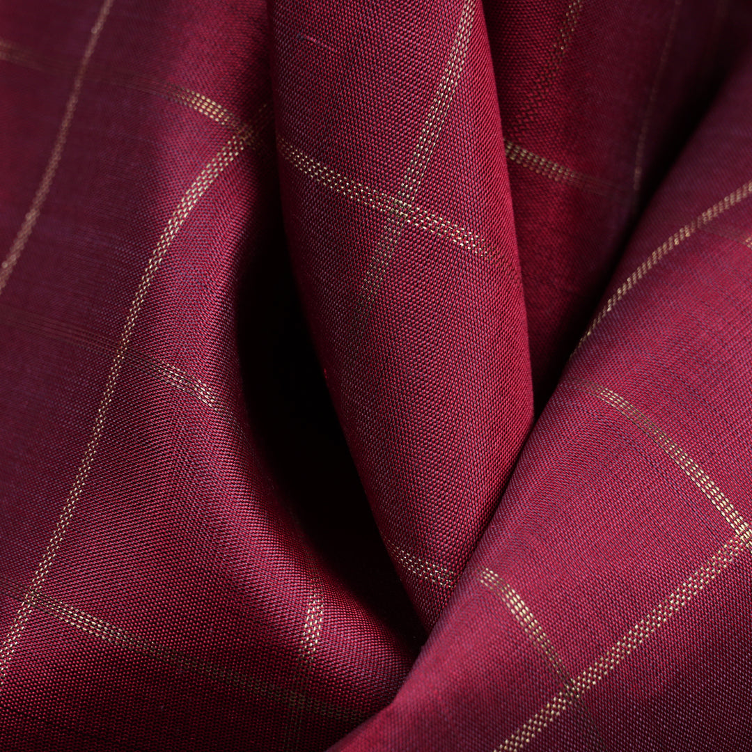 Handwoven Maroon with Grey Kanjivaram Silk Saree - 1912T005871DSC