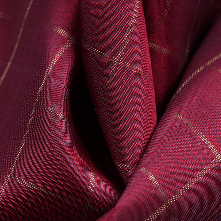Handwoven Maroon with Grey Kanjivaram Silk Saree - 1912T005871DSC