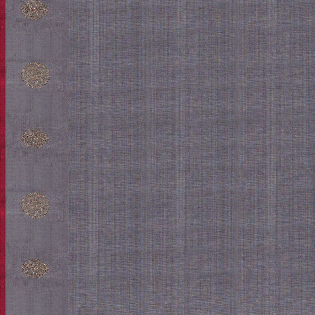 Handwoven Maroon with Grey Kanjivaram Silk Saree - 1912T005871DSC