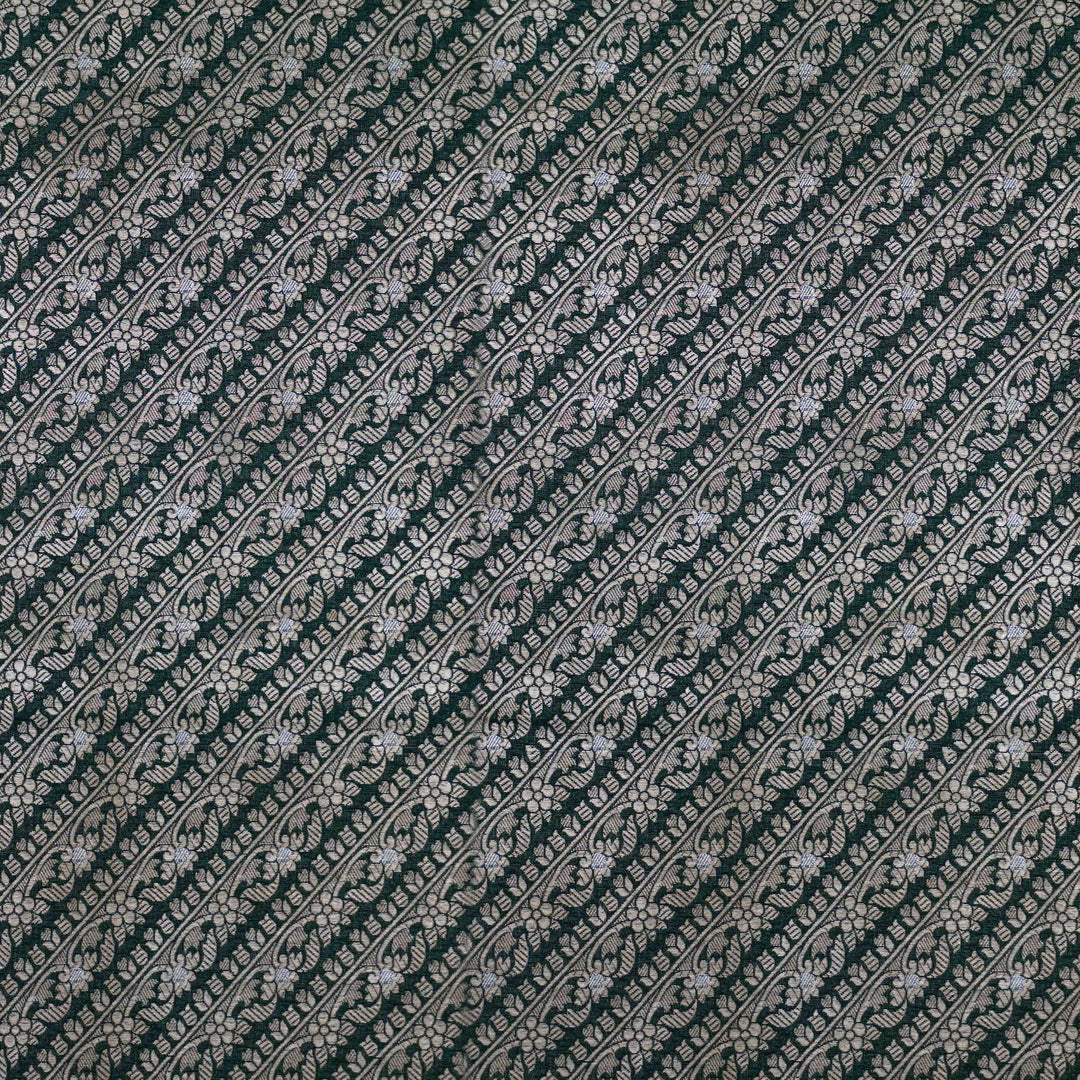 Handwoven Green Banarasi Fabric - 42T006188DSC