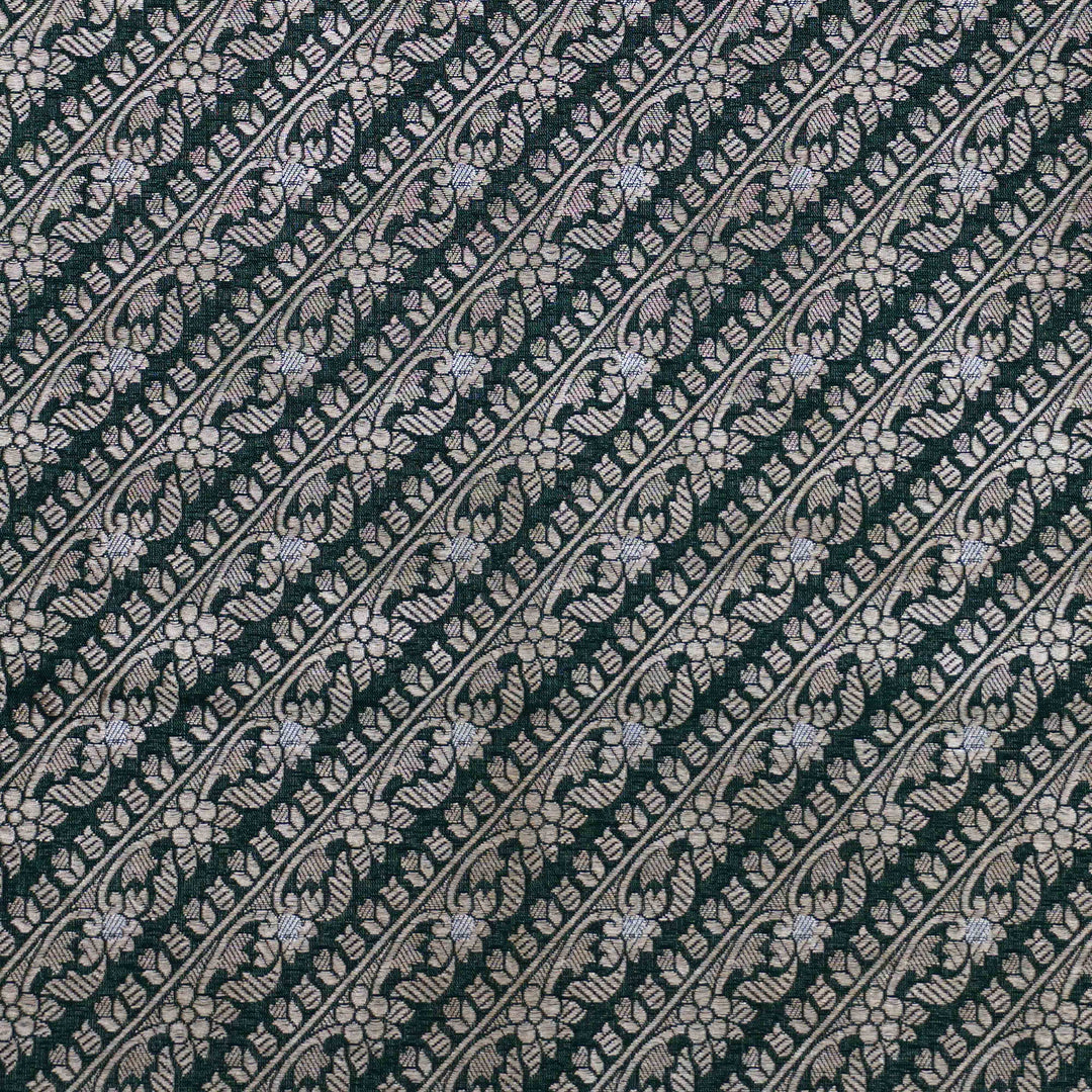 Handwoven Green Banarasi Fabric - 42T006188DSC