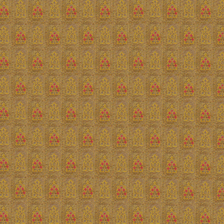 Handwoven Yellow Banarasi Fabric- 43T004409DSC
