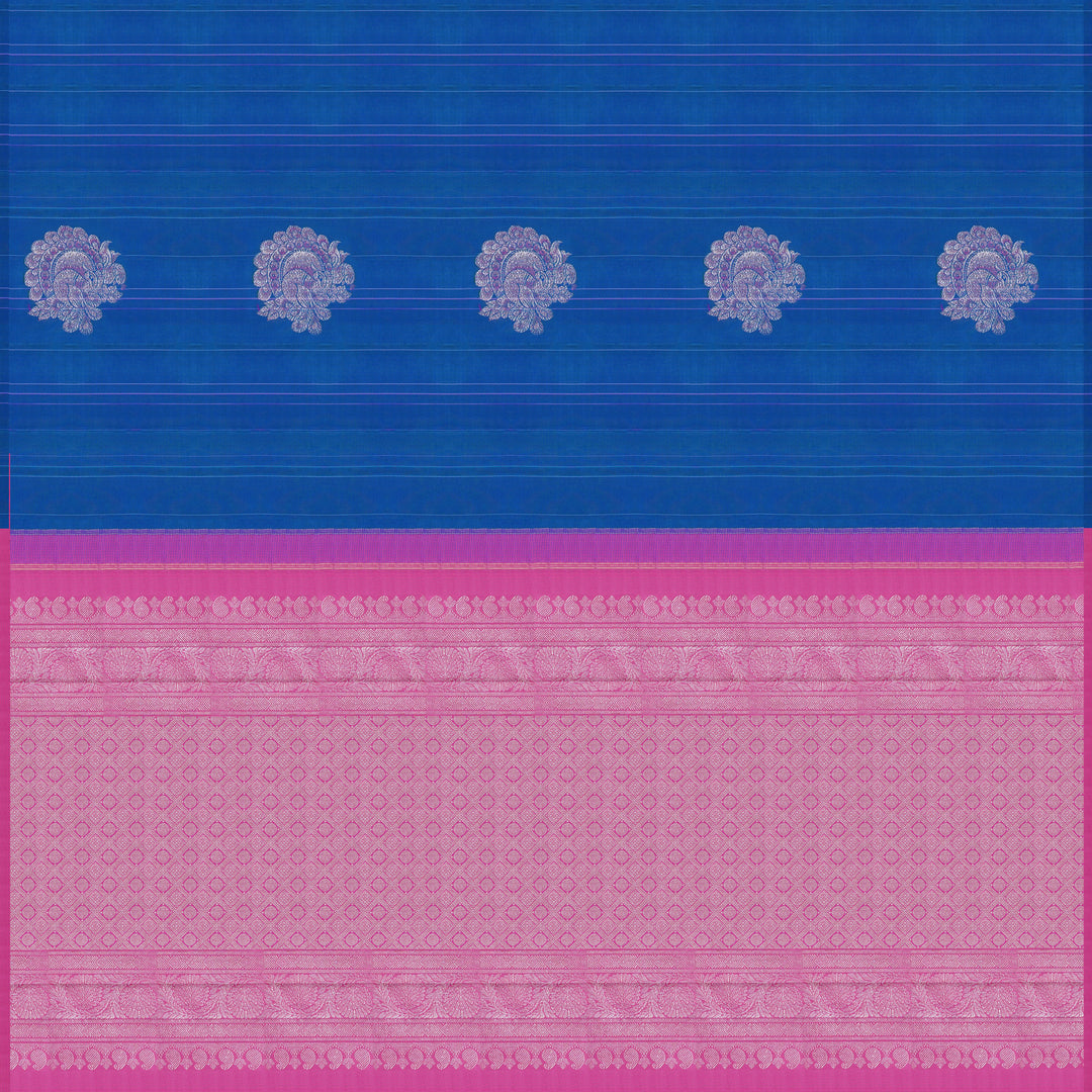 Handwoven Blue with Pink Kanjivaram Silk Saree - 1926T009166DSC