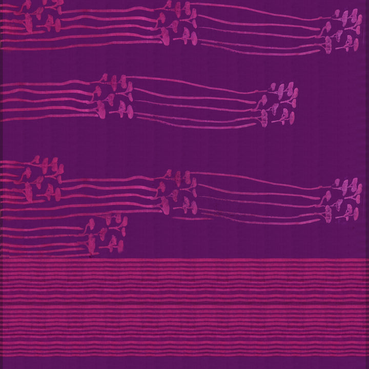 Handwoven Purple with Pink Tussar Silk Saree - 1932T009126DSC