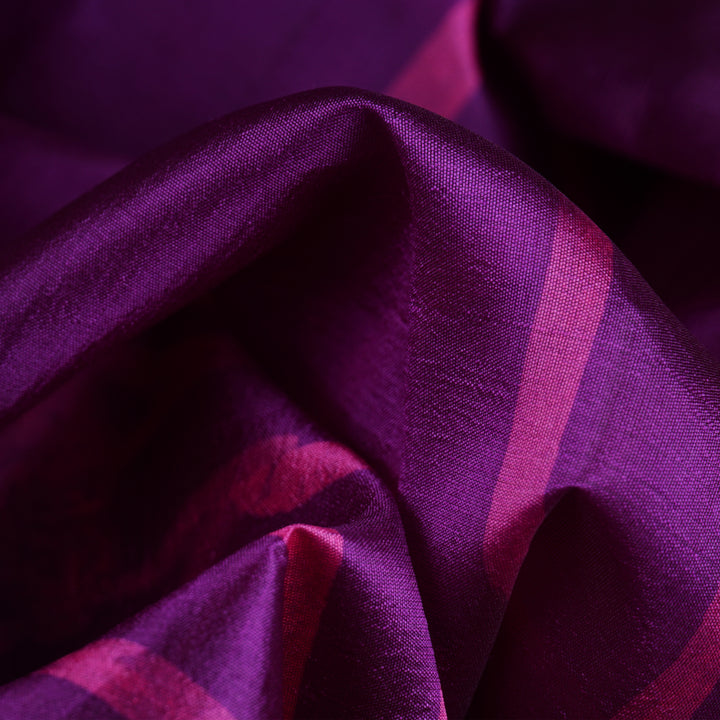 Handwoven Purple with Pink Tussar Silk Saree - 1932T009126DSC